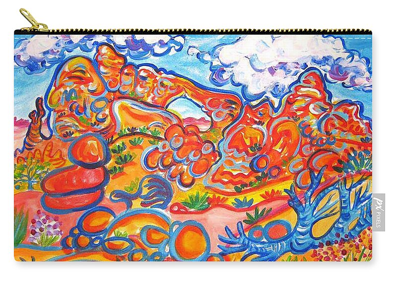 Arches Painting Zip Pouch featuring the painting Magnificant Arch by Rachel Houseman
