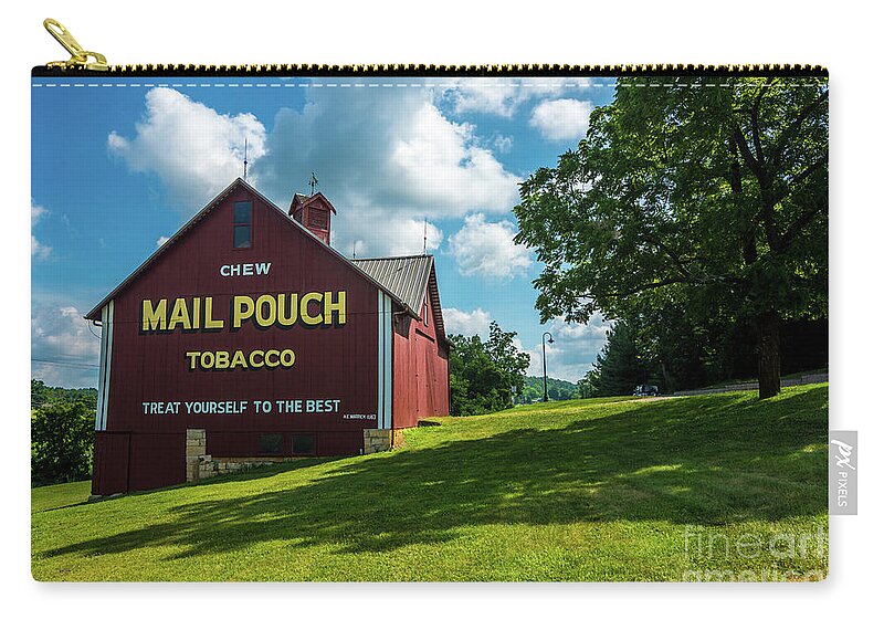 Mail Pouch Barn Zip Pouch featuring the photograph Mail Pouch Tobacco Barn - Indiana by Gary Whitton