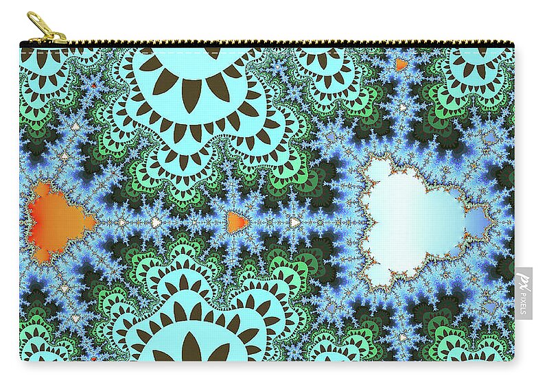 Abstract Zip Pouch featuring the digital art Majestic Fractal Modern Abstract Art by Don Northup