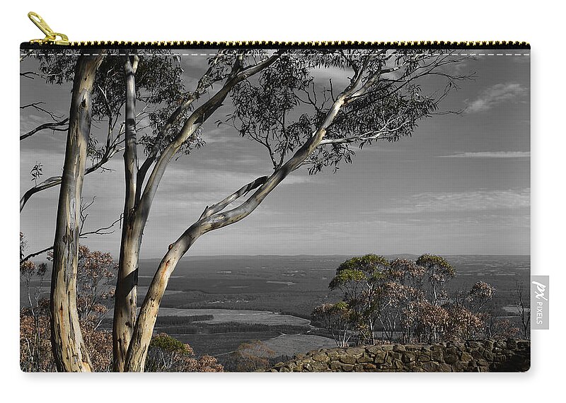 Mount Macedon Zip Pouch featuring the photograph Major Mitchell Lookout Mount Macedon by Yolanda Caporn