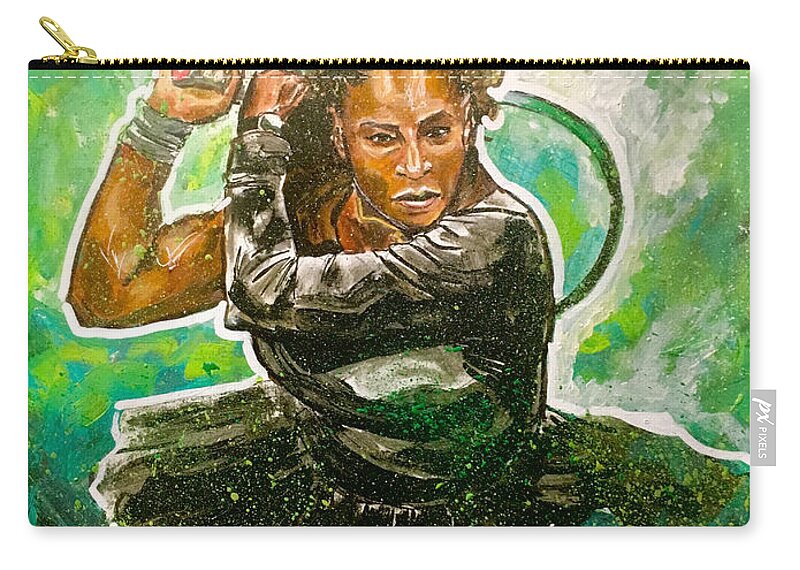 Serena Williams Zip Pouch featuring the painting Mama Said Knock You Out by Joel Tesch
