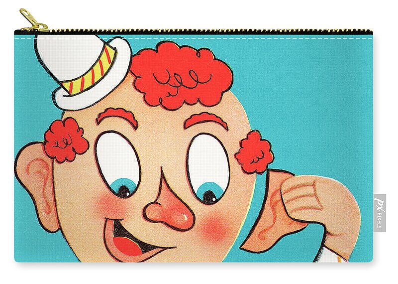 Accessories Zip Pouch featuring the drawing Man removes his ear by CSA Images