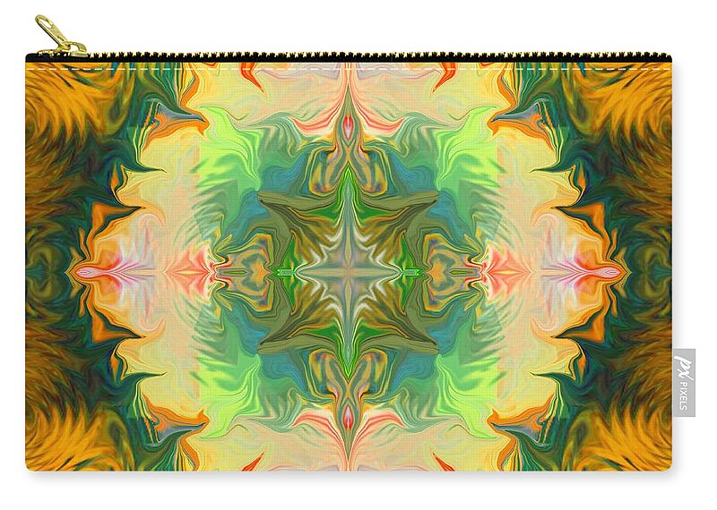 Flat Earth Zip Pouch featuring the painting Mandala 12 8 2018 by Hidden Mountain