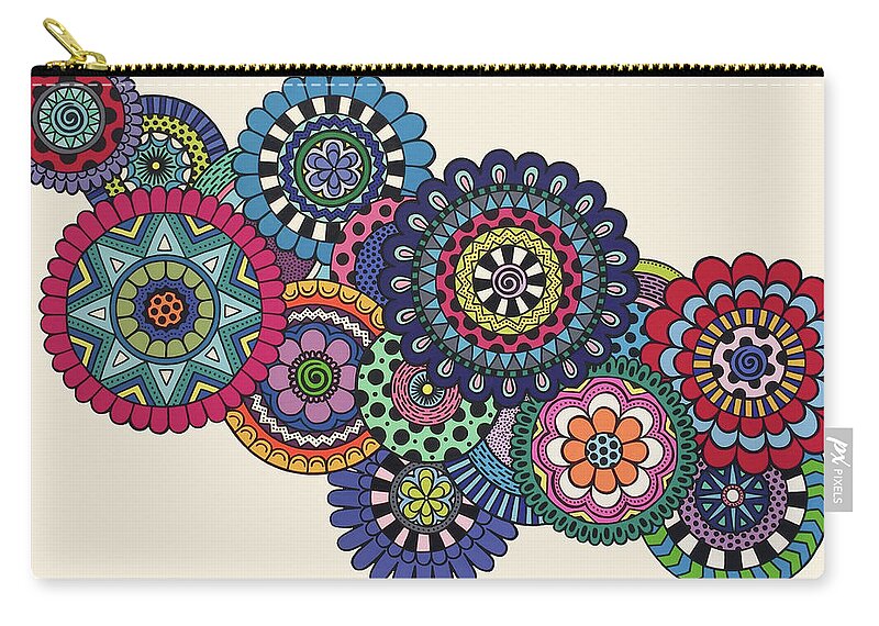 Mandala Zip Pouch featuring the painting Mandalas on Ivory by Beth Ann Scott