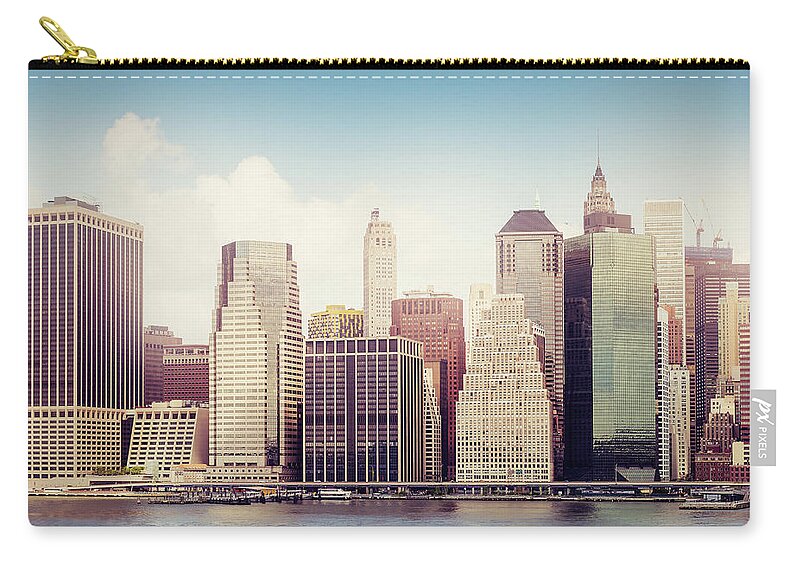 Downtown District Zip Pouch featuring the photograph Manhattan Skyline by Ppampicture