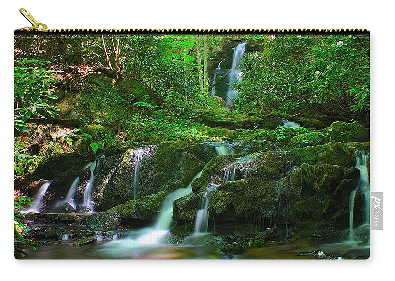 Art Prints Carry-all Pouch featuring the photograph Mannis Branch Falls by Nunweiler Photography