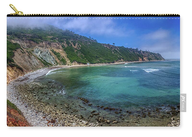 Beach Zip Pouch featuring the photograph Marine Layer over Bluff Cove Panorama by Andy Konieczny