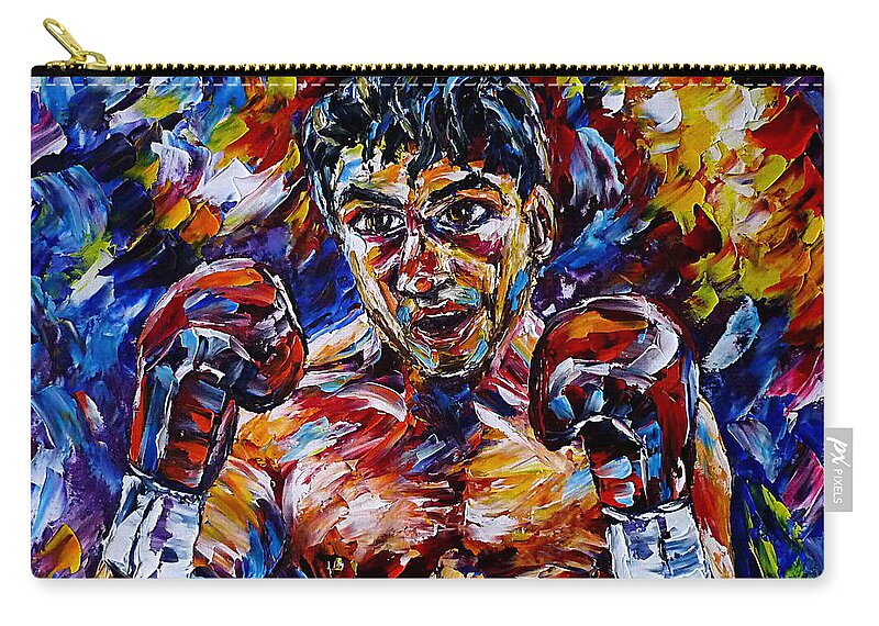Powerful Boxer Painting Carry-all Pouch featuring the painting Markus Beyer by Mirek Kuzniar