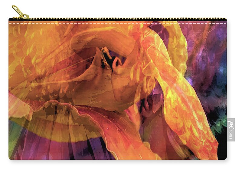  Zip Pouch featuring the digital art Marmalade Bloom by Cindy Greenstein