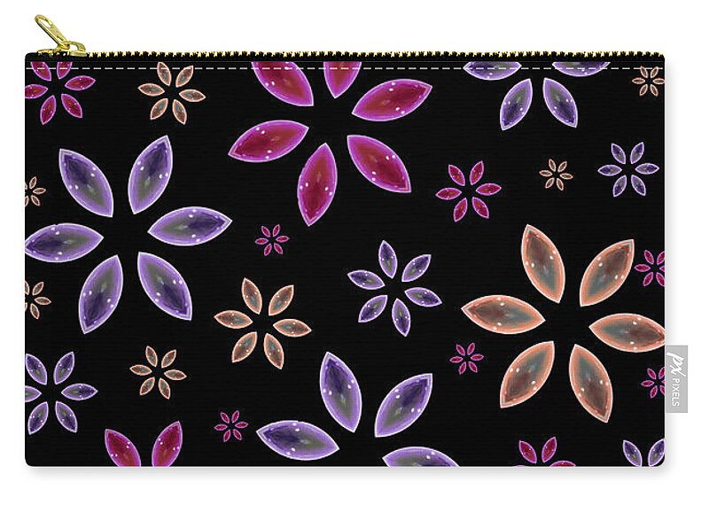 Flower Zip Pouch featuring the digital art Marquise Floral by Rachel Hannah