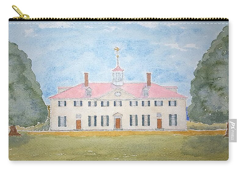 Watercolor Carry-all Pouch featuring the painting Martha's House of Lore by John Klobucher