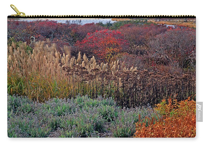 Tranquility Zip Pouch featuring the photograph Marthas Vinyard Meadows In Fall by Richard Felber