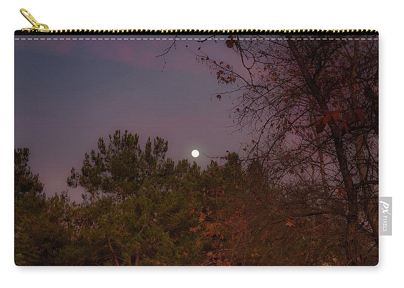 Moon Zip Pouch featuring the photograph Marvelous Moonrise by Alison Frank