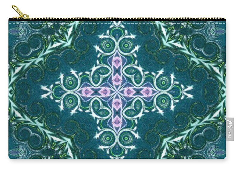 Blue Zip Pouch featuring the digital art Merrymas by Designs By L