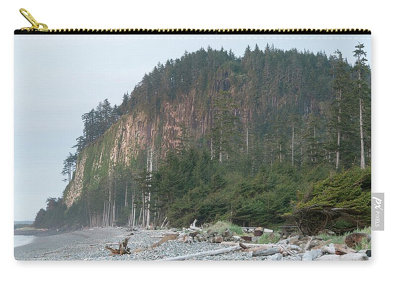 Scenics Zip Pouch featuring the photograph Masset Tow Hill From Agate Beach by John Elk Iii
