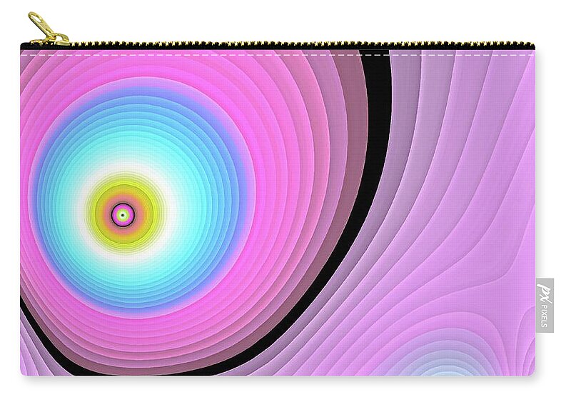 Fractal Zip Pouch featuring the digital art Massive Hurricane Pink by Don Northup