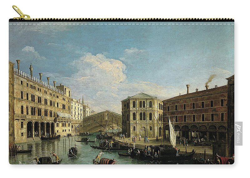 Canvas Zip Pouch featuring the painting Master of the Langmatt Foundation Views -Active in Venice in the second quarter of 18th century-.... by Master of the Langmatt Foundation Views