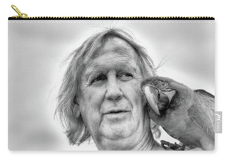 Mates Zip Pouch featuring the photograph Mates in Monochrome by Wayne King