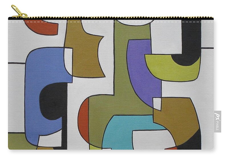 Abstract Zip Pouch featuring the painting Meanwhile by Trish Toro
