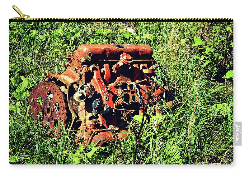 Mechanical Pit Zip Pouch featuring the photograph Mechanical Pit 1 by Cyryn Fyrcyd