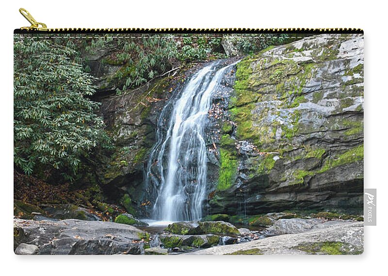 Meigs Falls Zip Pouch featuring the photograph Meigs Falls 1 by Phil Perkins