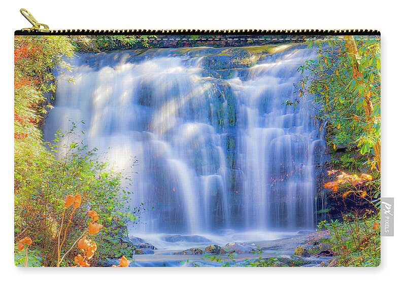 Art Prints Zip Pouch featuring the photograph Meigs Falls by Nunweiler Photography