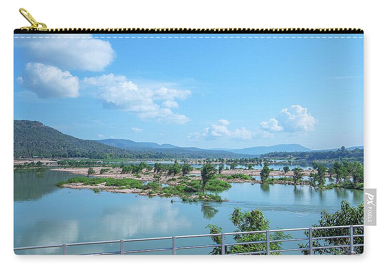 Scenic Carry-all Pouch featuring the photograph Mekong River and Laos in the Distance DTHU0988 by Gerry Gantt