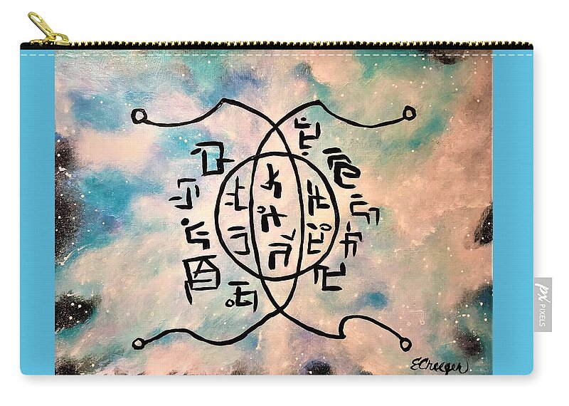 Mentalclaritycircuit Zip Pouch featuring the painting Mental Clarity Circuit by Esperanza Creeger