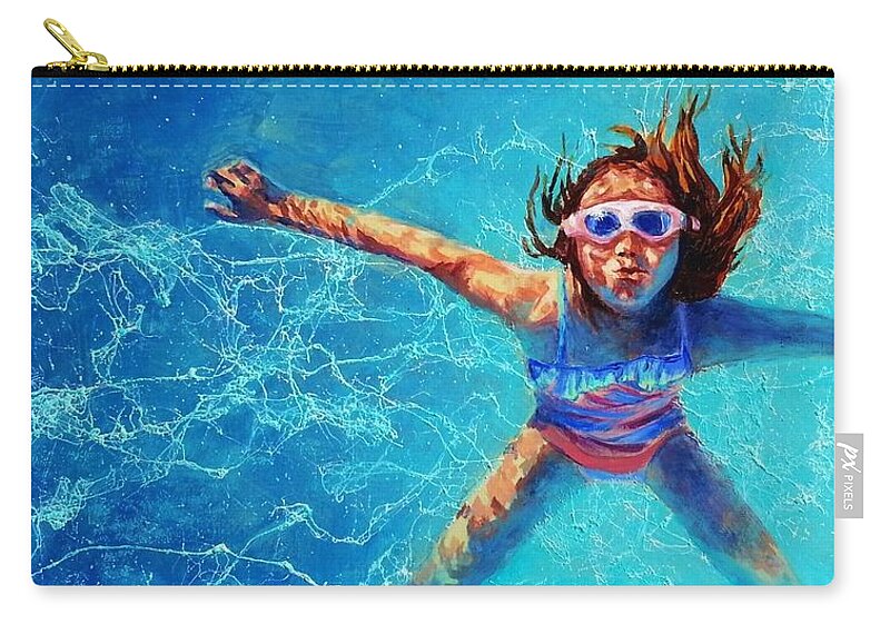 Underwater Zip Pouch featuring the painting Mermaid by Lynee Sapere