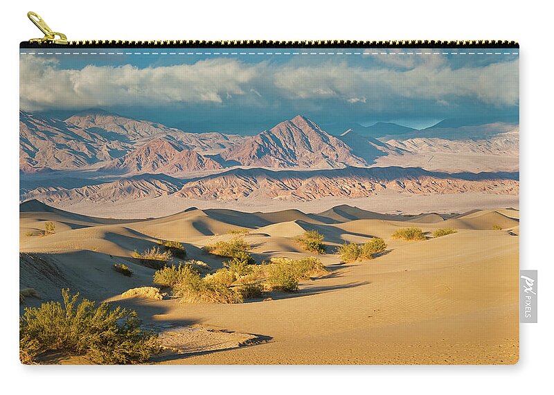 Amargosa Range Carry-all Pouch featuring the photograph Mesquite Flat Sand Dunes at Sunset by Jeff Goulden