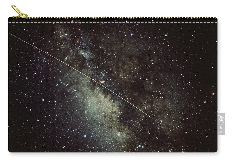 Majestic Zip Pouch featuring the photograph Meteorite Streak Running Through The by Stocktrek