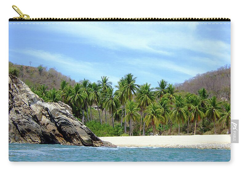 Tranquility Zip Pouch featuring the photograph Mexico Beach by Thomas Davis