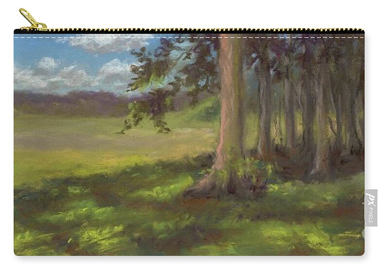 Ohio Rural Landscape Painting Zip Pouch featuring the painting Meyer Woods by Terri Meyer