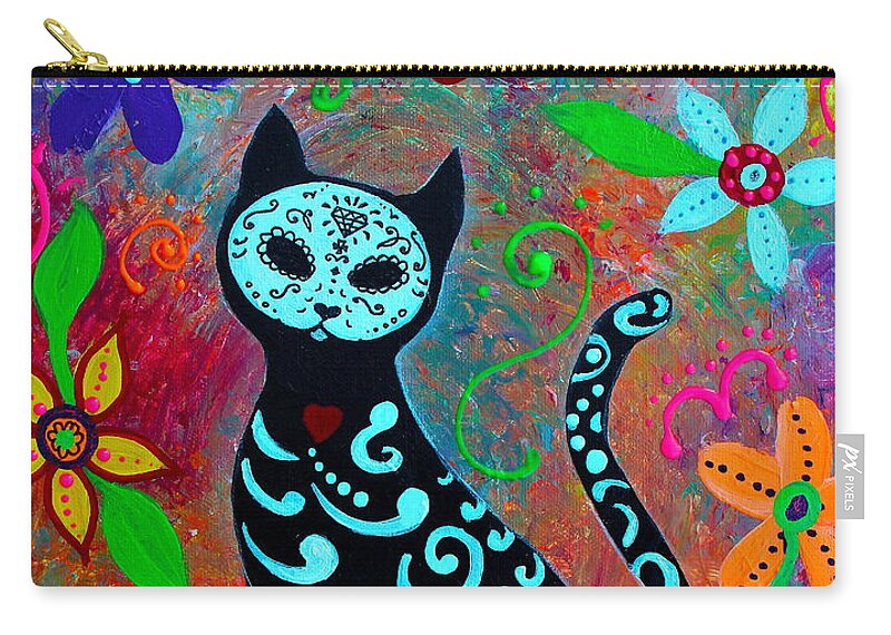 Cat Zip Pouch featuring the painting Mi Gato Dulce by Pristine Cartera Turkus