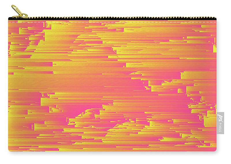 Glitch Zip Pouch featuring the digital art Miami Speed - Abstract Pixel Art by Jennifer Walsh