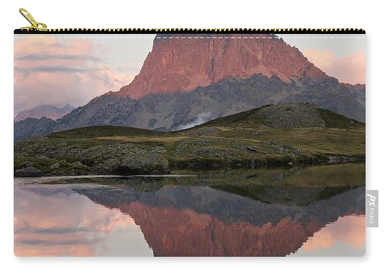 Lacs D'ayous Zip Pouch featuring the photograph Midi D'Ossau Reflection by Stephen Taylor