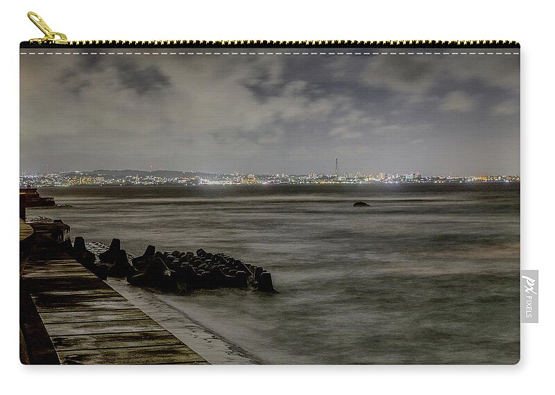  Zip Pouch featuring the photograph Midnight Lights by Eric Hafner