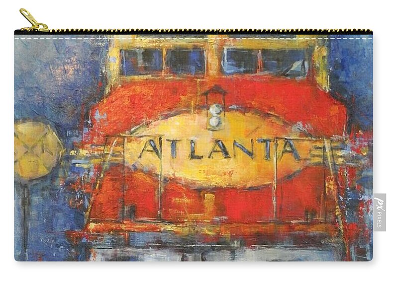 Train Zip Pouch featuring the painting Midnight Train to Georgia by Dan Campbell