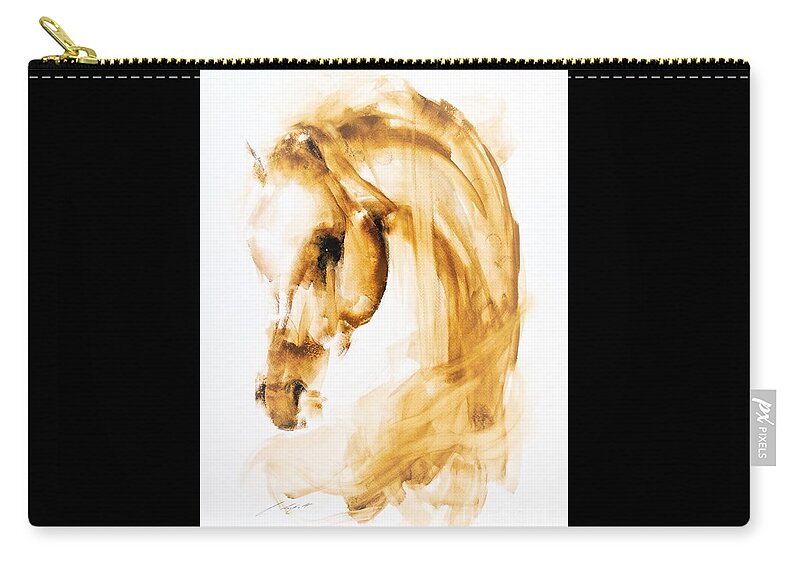 Horse Zip Pouch featuring the painting Mikel by Janette Lockett