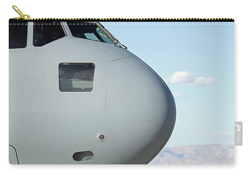 Military Airplane Zip Pouch featuring the photograph Military Jet by Mikvivi