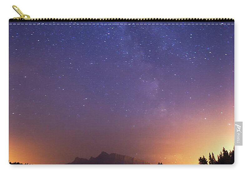 Social Issues Zip Pouch featuring the photograph Milky Way In Banff by Dan prat