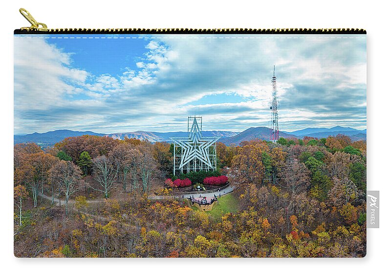 Panoramic Zip Pouch featuring the photograph Mill Mountain Closeup by Star City SkyCams