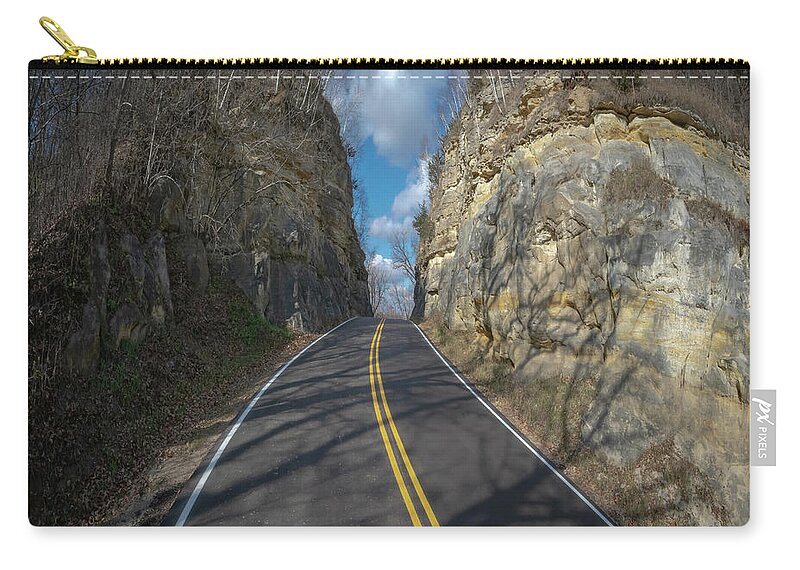 Roadway Zip Pouch featuring the photograph Mindoro Cut by Phil S Addis