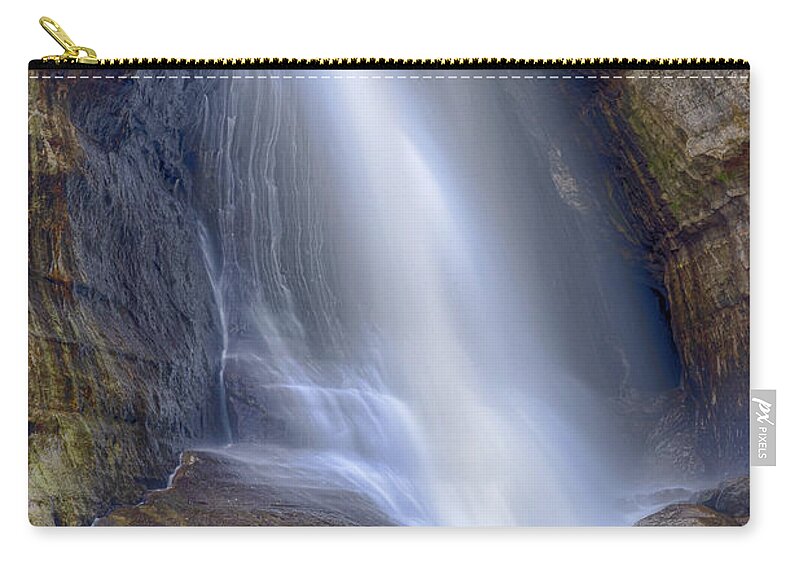 Waterfall Zip Pouch featuring the photograph Miners Falls by Brad Bellisle