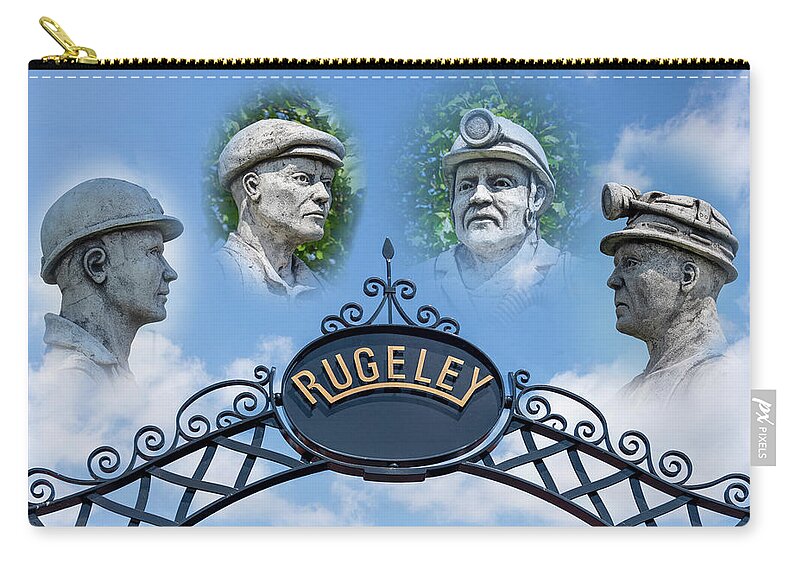 Rugeley Zip Pouch featuring the photograph Miners of Rugeley by Steev Stamford
