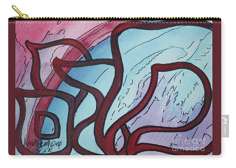 Miriam Mirriam Zip Pouch featuring the painting MIRIAM nf8-114 by Hebrewletters SL