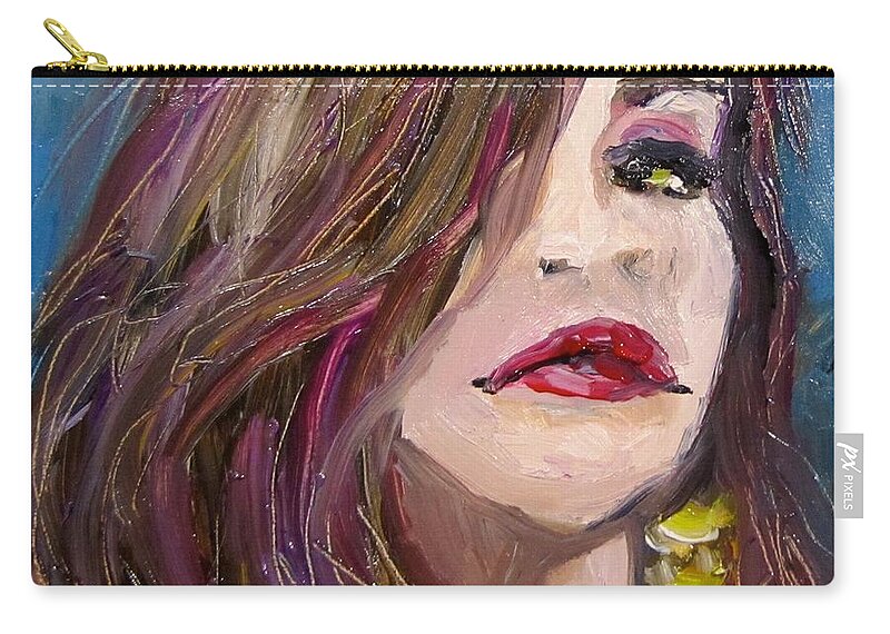 Portrait Carry-all Pouch featuring the painting Miss M by Barbara O'Toole
