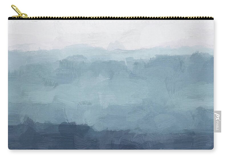 White Zip Pouch featuring the painting Misty Evening by Rachel Elise