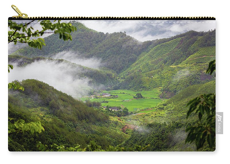 Farm Zip Pouch featuring the photograph Misty Farm I by William Dickman
