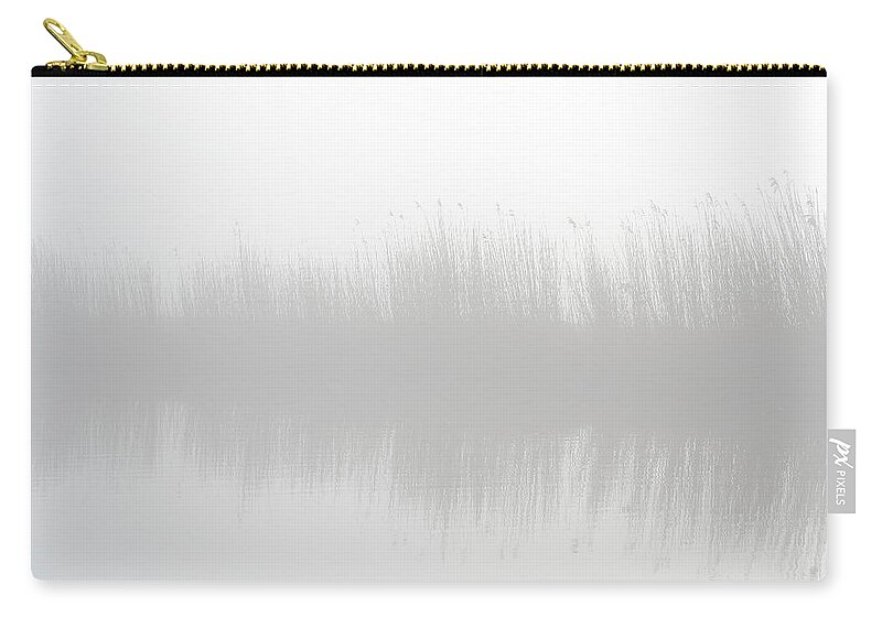 Scenics Zip Pouch featuring the photograph Misty Morning At The Riverside by Marceltb